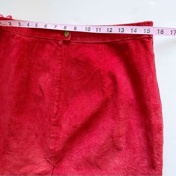 Vintage women’s Rock Creek genuine leather pencil skirt 
 red SZ 14 / large - Picture 4 of 9